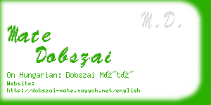 mate dobszai business card